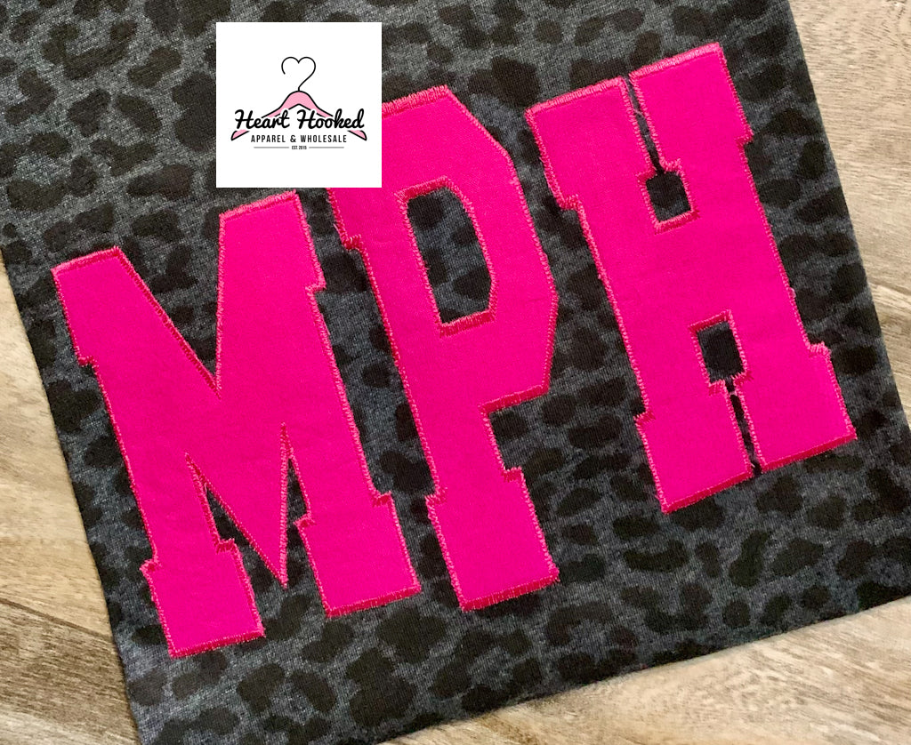 Black Leopard Monogram Tee