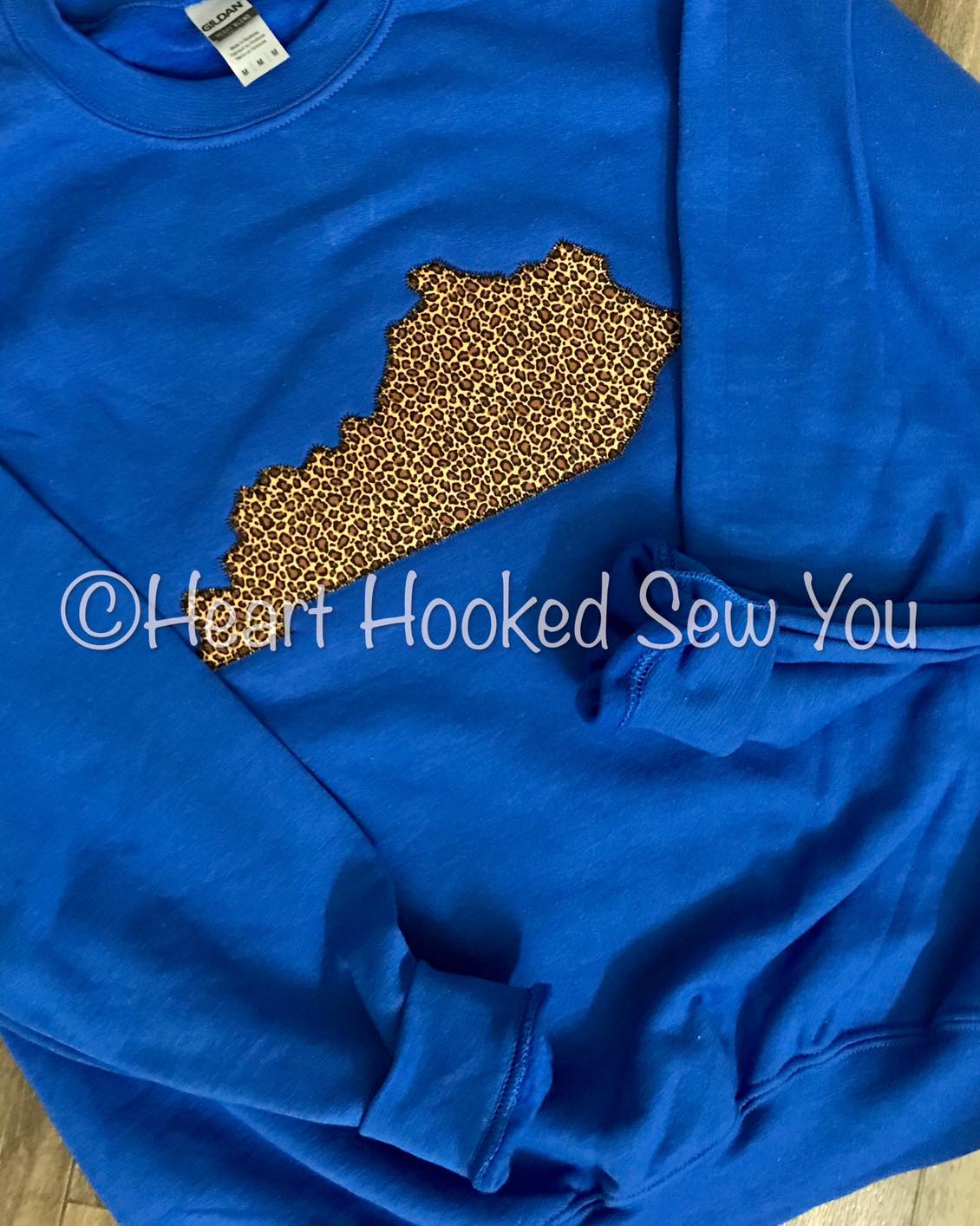 Royal Blue Leopard State Outline