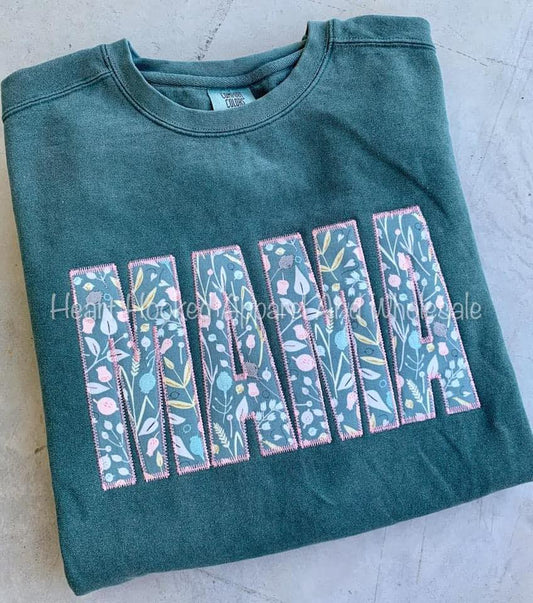 Mama Appliqué Embroidered ( Comfort Colors T-Shirts )