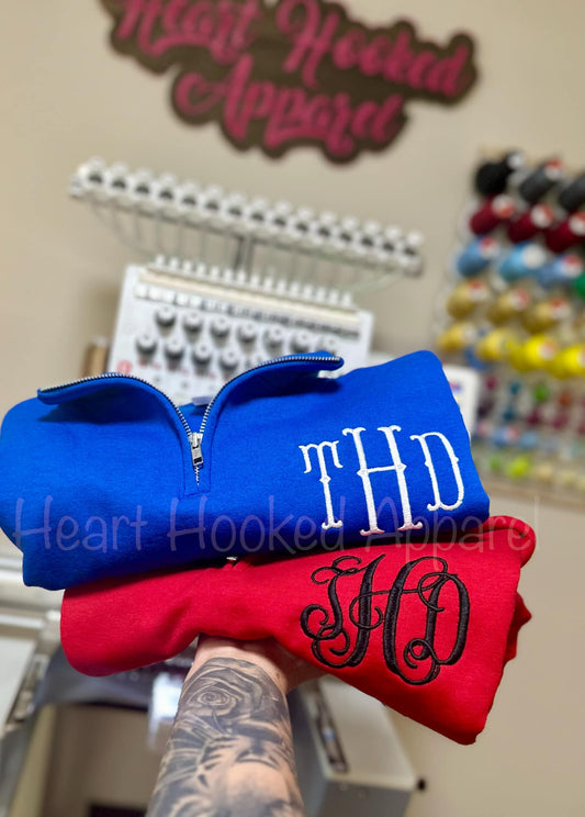 Monogrammed Quarter Zip/Pullover