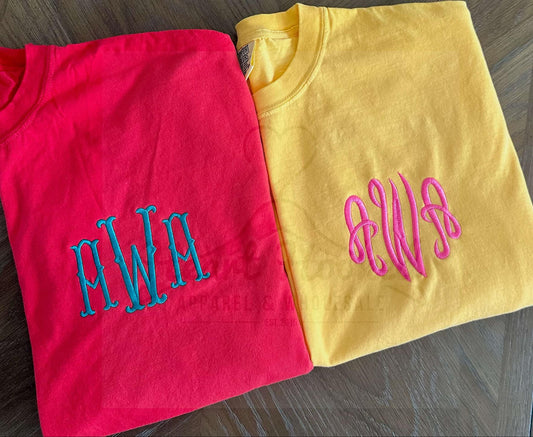 Left Chest Monogramed Tees