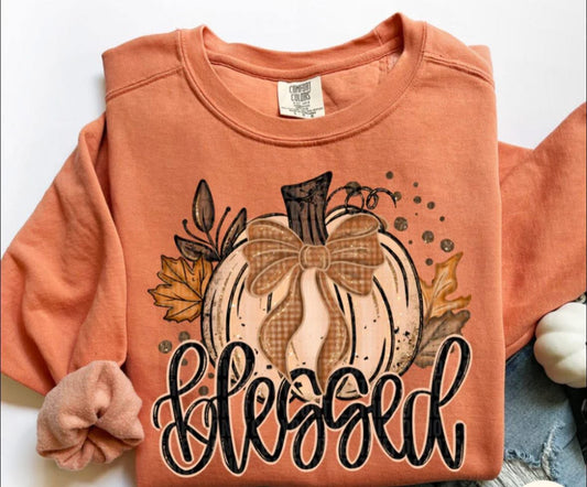 Blessed pumpkin, comfort colors, sweatshirts Blessed pumpkin, comfort color sweatshirts
