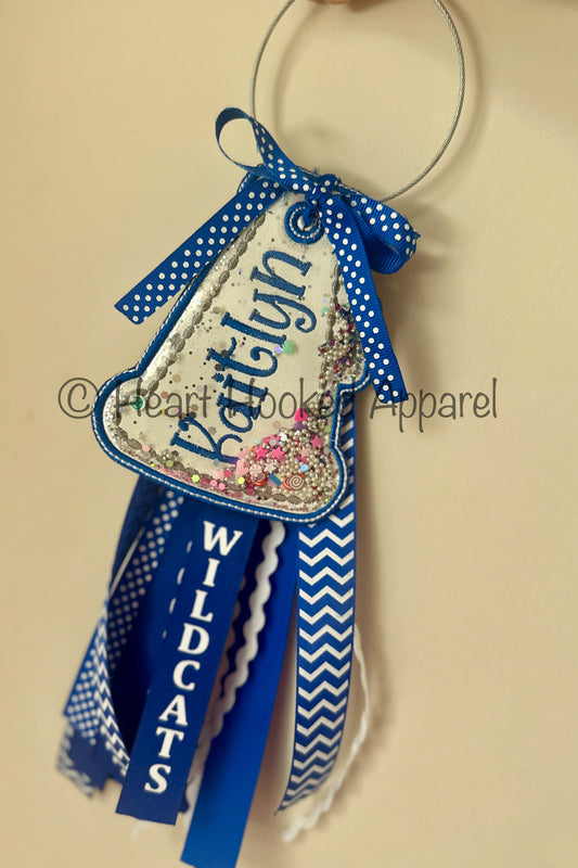 Cheer Megaphone Shaker Confetti ￼Bag Tag