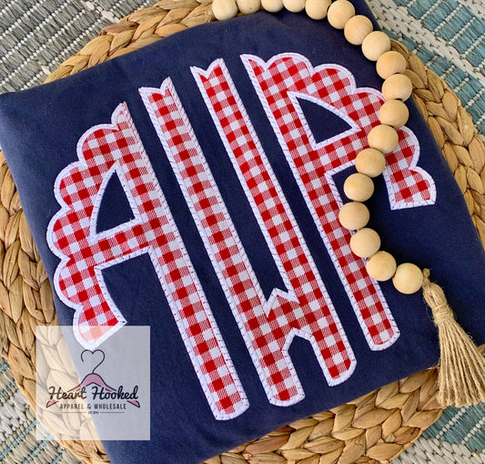 Monogrammed Appliqué Embroidered ( Comfort Colors T-Shirts )