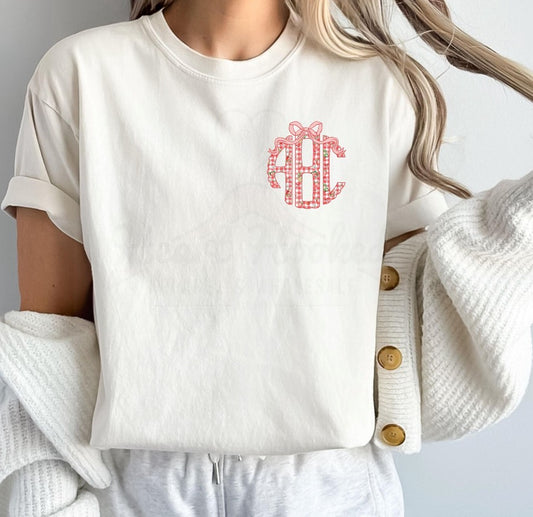 Strawberry Bow Monogram (with or without the bow)