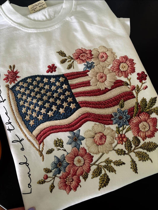 Land of the free printed tee