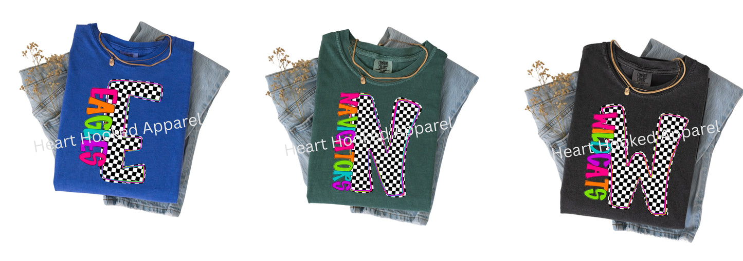 Custom Checker Teams T-Shirts (comfort color tees)