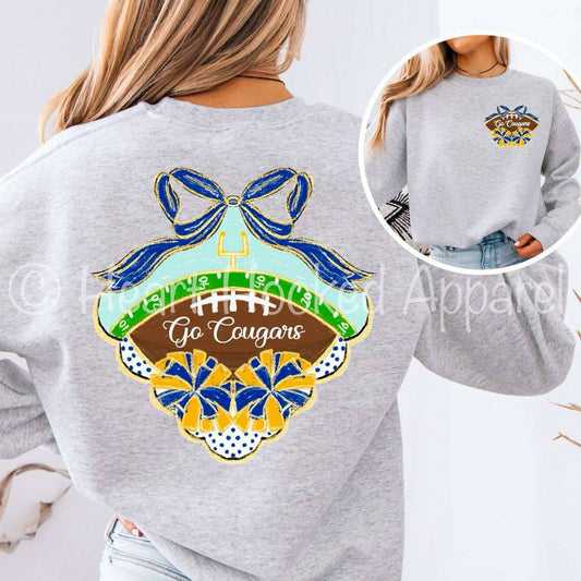 Youth Custom football mascot/team sweatshirts (any team available)