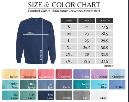Faux Embroidered Comfort Color sweatshirts (All States Available)