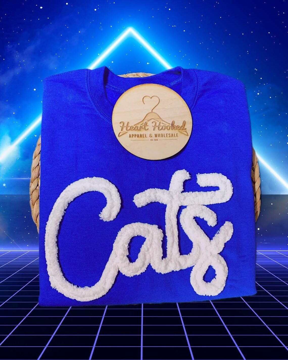 Cats Chenille Yarn Applique Sweatshirts