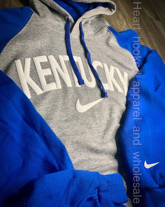 Kentucky Puff Design Two Toned Hoodie (other states available and hoodie colors)