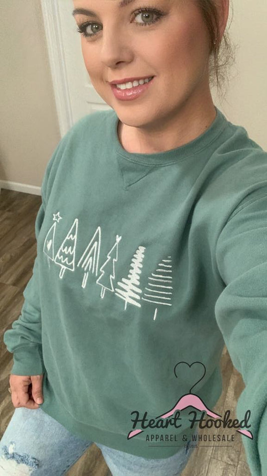 Boho Christmas Trees Sweatshirt