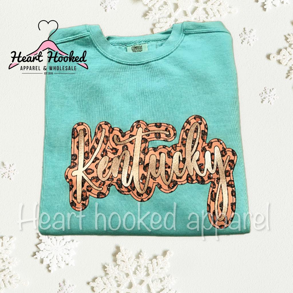 Kentucky Leopard Printed ( Comfort Colors Sweatshirt )