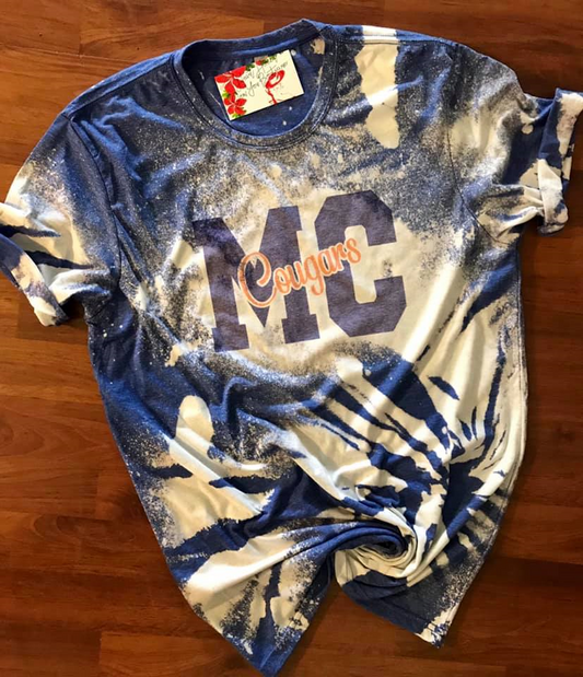 MC Cougars *Sublimated* Bleached Tee- Can do other teams and colors