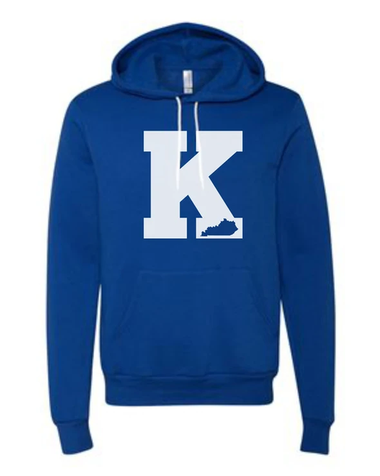 Royal Blue Big K Hoodie (Can do other letters for other states)