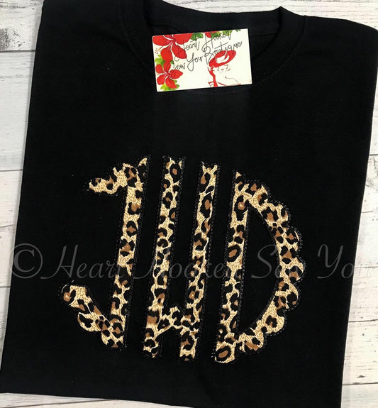 Leopard print monogram