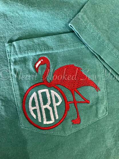 Flamingo Comfort color short sleeved pocket tee