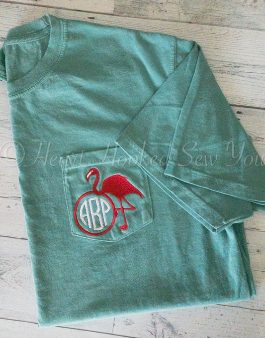 Flamingo Comfort color short sleeved pocket tee