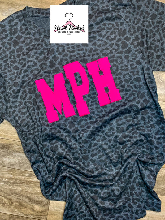 Black Leopard Monogram Tee