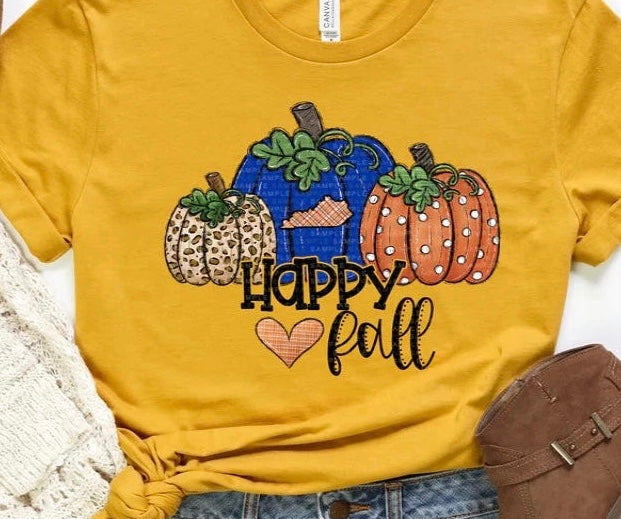Kentucky Bella Canvas Happy Fall Tee