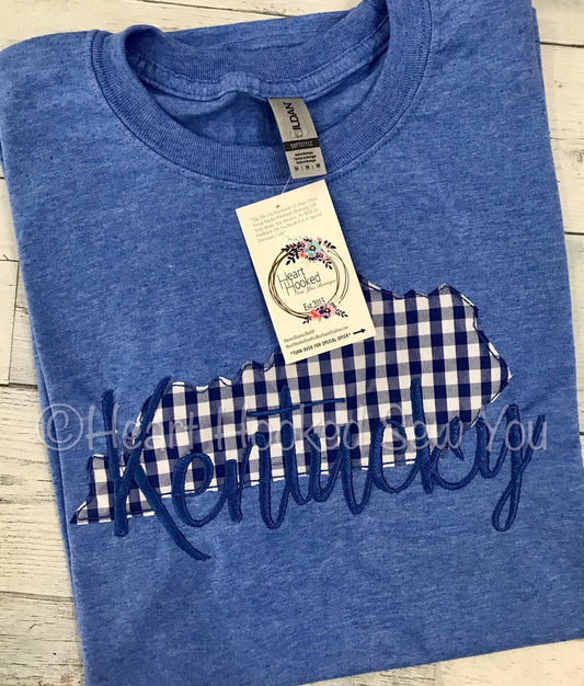 Kentucky Gingham Applique  *Can Do Other States*