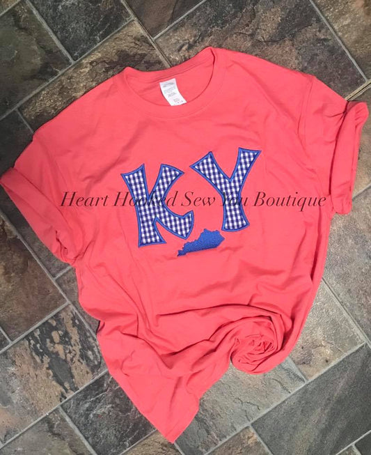 Coral KY Embroidered T-Shirt