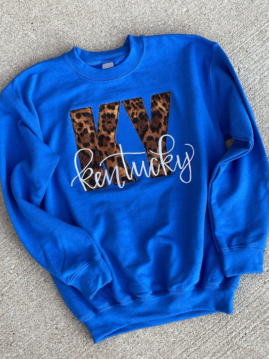 State Abbreviation Leopard Sweatshirt * Can Do Other States*