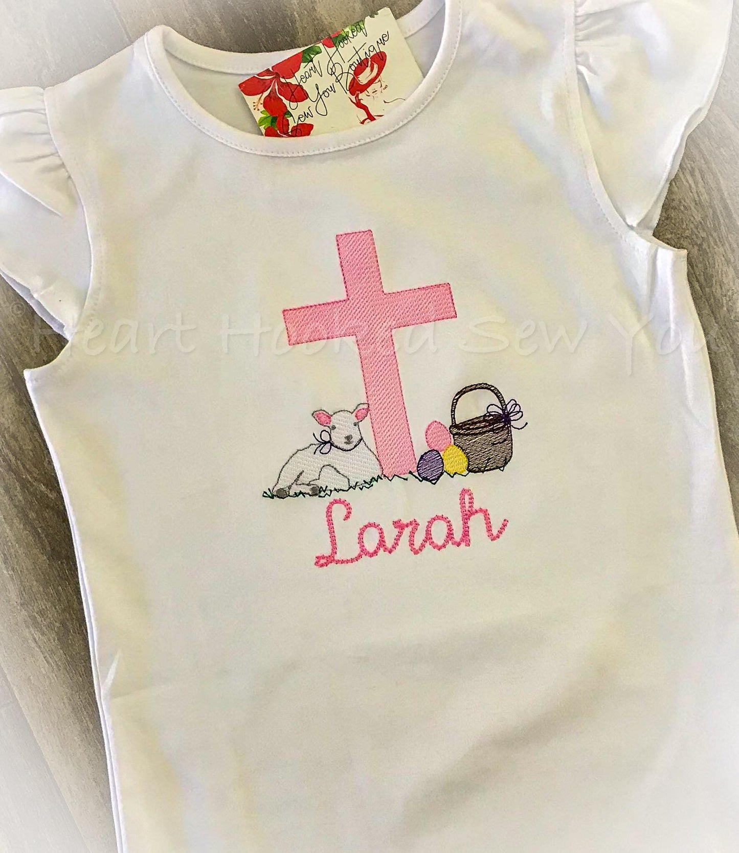 Lamb And Cross Easter, Flutter Sleeved 2T-12 Youth