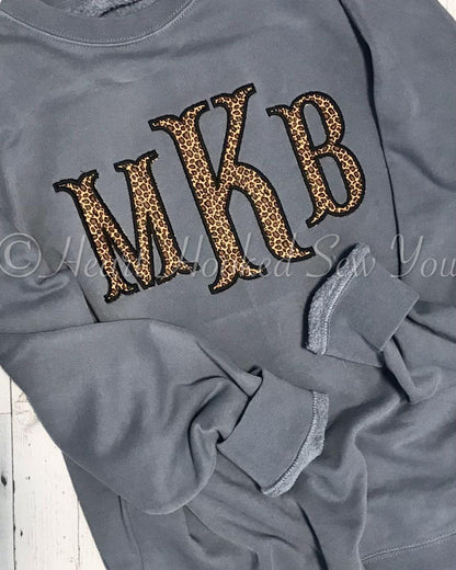 Monogramed Leopard/Cheetah Applique