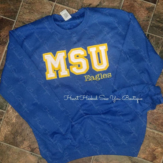 MSU Applique Sweatshirt *Embroidered*