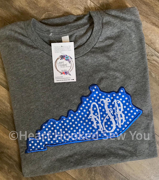 Polka Dot State Outline With Or Without Monogram