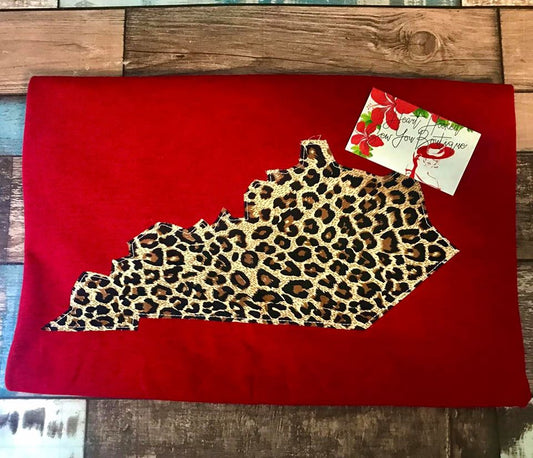 Red leopard KY or state outline *Embroidered*